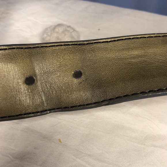 LINKS & KINGS green and gray genuine Italian leather men’s belt. Silver buckle. - Picture 11 of 16